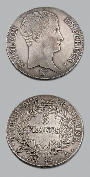 null PREMIER EMPIRE (1804-1814)
5 Francs Napoléon Empereur, tête nue. An 14. Paris.
G....