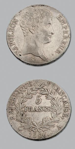 null PREMIER EMPIRE (1804-1814)
5 Francs Napoléon Empereur, tête nue. 1806. Paris.
G....