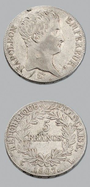 null PREMIER EMPIRE (1804-1814)
5 Francs Napoléon Empereur, tête nue. 1807. Bayonne.
G....