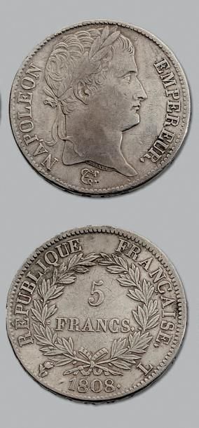 null PREMIER EMPIRE (1804-1814)
5 Francs Napoléon, tête laurée, République. 1808.
Bayonne.
G....