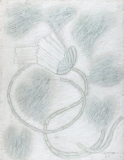 Serge CHARCHOUNE (1888-1975) Fleur mystique, 1950 Huile sur toile, signée et datée...
