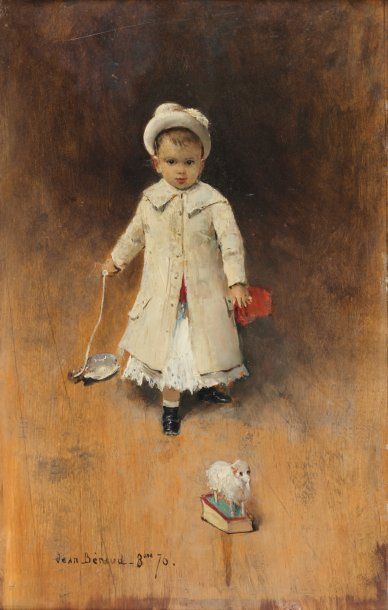 Jean BÉRAUD (1849-1936) L'enfant aux jouets, 1876 Huile sur panneau, signée et datée...