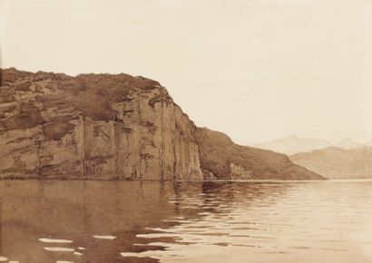 André-Charles COPPIER (1867-1948) Lac d'Annecy, Roc de Chères, Soleil levant vers...