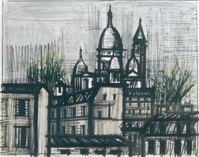 Bernard BUFFET Le Sacré-Coeur, planche de la suite Paris, 1962, lithographie en couleurs,...