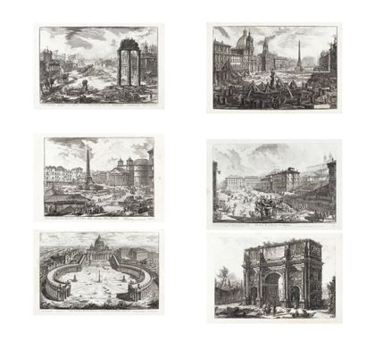 PIRANESI (Giovanni Battista) Vedute di Roma, suite de 136 planches (sur 137) et un...