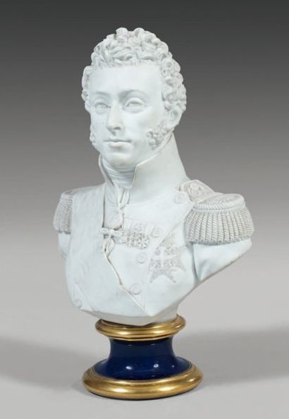 Sèvres biscuit de porcelaine dure Buste représentant Louis-Antoine d'Artois, Duc...