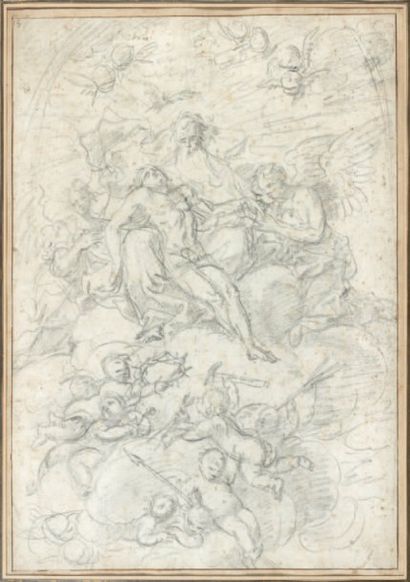 Attribué à Carlo MARATTA (Camerano 1625-Rome 1713) Le Christ mort dans les bras de...