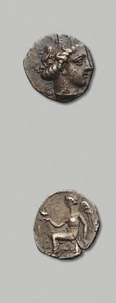ITALIE - BRUTTIUM: Térina Sixième de Statère (400-356 av. J.-C.). 2,18 g. Tête de...