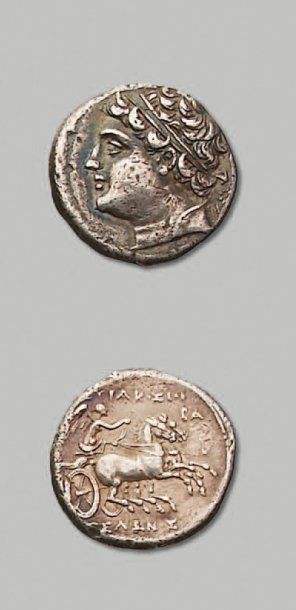 SICILE - Syracuse Règne de Hiéron II. (275-215 av. J.-C.).Huit litrae. 6,70 g. Tête...