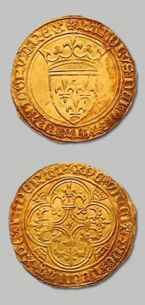 CHARLES VI (1380-1422) - 5ème émission (2 novembre 1411) avec point creux d'atelier.