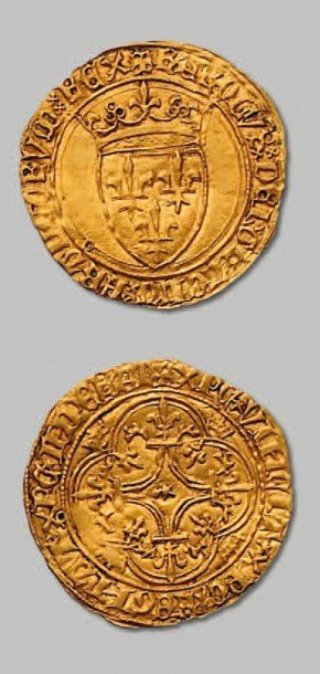 CHARLES VI (1380-1422) - 5ème émission (2 novembre 1411) avec point creux d'atelier.