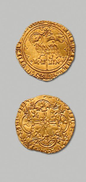 CHARLES VI (1380-1422) - Agnel d'or. 1ère émission. (10 mai 1417) Agnel d'or. 2,56...