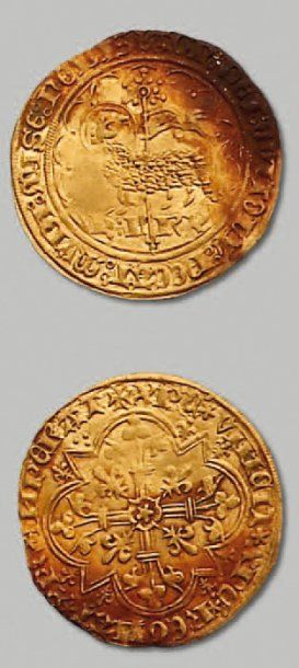 CHARLES VI (1380-1422) - Agnel d'or. 1ère émission. (10 mai 1417) Agnel d'or. 2,54...