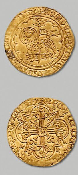 CHARLES VI (1380-1422) - Agnel d'or. 1ère émission. (10 mai 1417)
