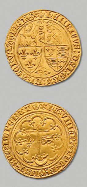 HENRI VI, Roi de France et d'Angleterre (1422-1453) - Atelier de Paris Salut d'or....
