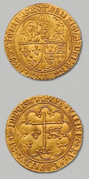 HENRI VI, Roi de France et d'Angleterre (1422-1453) - Atelier de Saint-Lô Salut d'or....
