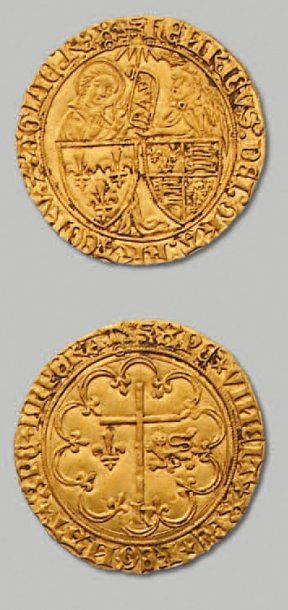 HENRI VI, Roi de France et d'Angleterre (1422-1453) - Atelier de Rouen Salut d'or....