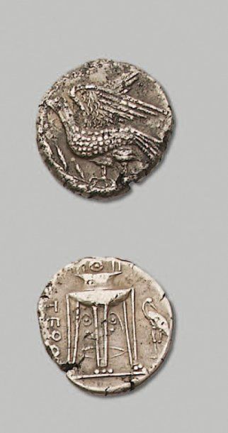 ITALIE - BRUTTIUM: Crotone Statère (440-410 av. J.-C.). 8,10 g. Aigle debout à g.,...