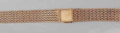 null Montre-bracelet "ruban" en or jaune, le cadran de forme carré, mouvement mécanique,...