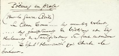 BAUDELAIRE (Charles). Manuscrit autographe intitulé « Pour la guerre civile » avec...