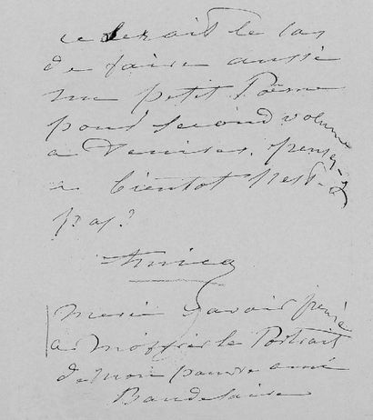 SABATIER (Aglaé Apollonie). Lettre autographe signée « Amica ». S.l.n.d. 4 pp. in-16....