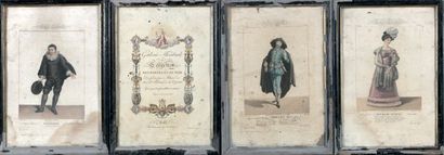 null Soixante-Quinze gravures en couleurs de la série "Galerie Théâtrale". Vers 1800,...