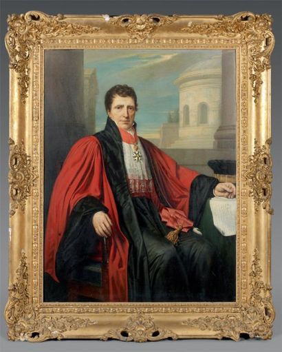 Christophe-Thomas DEGEORGE (1786-1854) Portrait du baron Voysin de Gartempe Huile...