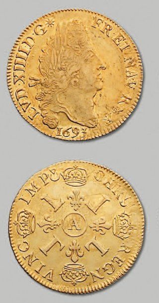 null - Double louis d'or aux quatre L. 1693. Paris. Réf. D. 1439 A TTB