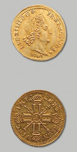 null - Demi louis d'or aux huit L et aux insignes. 1701. Paris. Réf. D. 1444 A Pr....