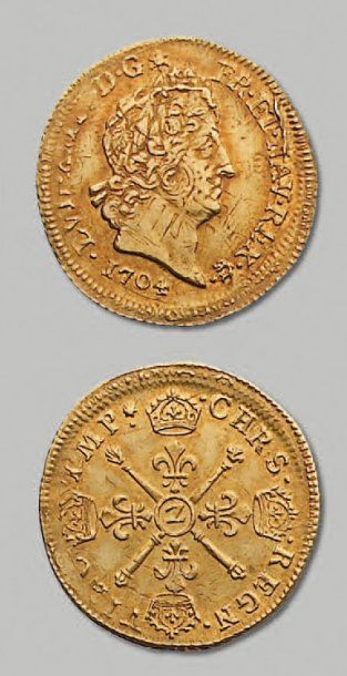 null - Louis d'or aux insignes. 1704. Grenoble. Réf. D. 1446 A TTB.