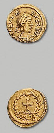 null - LÉON 1er (457-473). Trémissis. (461) Milan. 1,44 g. Son buste diadémé et drapé...