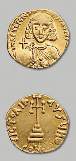 null - ANASTASE II ARTEME (713-715) Solidus. Constantinople. 3,86 g. Son buste de...