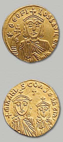 null - THÉOPHILE, MICHEL et CONSTANTIN (829-842) Solidus. Constantinople. 4,28 g....