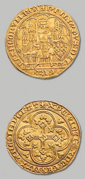 null PHILIPPE VI de Valois. (1328-1350) - Ecu d'or à la chaise. D. 249 Flan large....