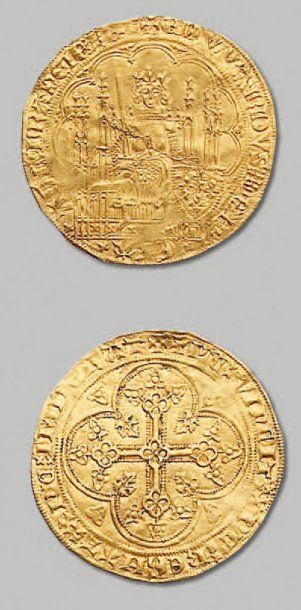 null EDOUARD III, roi d'Angleterre et de France (1337-1360) - Ecu d'or à la chaise....