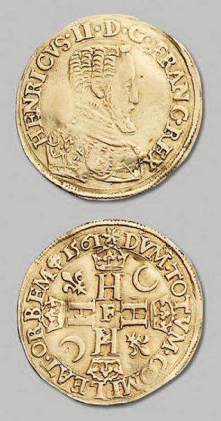 null CHARLES IX (1560-1574) - Double Henri d'or. 1er type. Au nom d'Henri II. 1561....