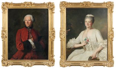ÉCOLE FRANçAISE du XVIIIe siècle Portraits de Monsieur et Madame de Laubagny de Metz...