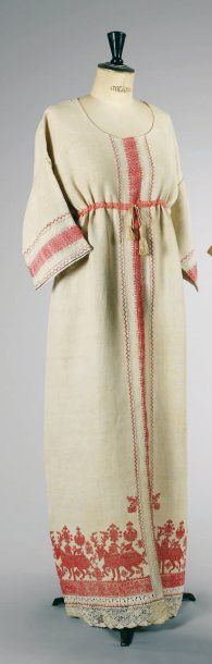 Paul POIRET, circa 1912 Modèle KAZAN ROBE d'inspiration slave réalisée dans une nappe...