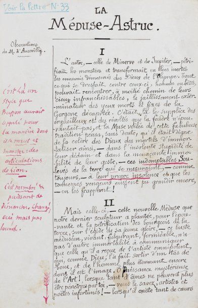 BLOY (Léon) Manuscrit autographe intitulé « LA MÉDUSE-ASTRUC ». Août-septembre 1875....