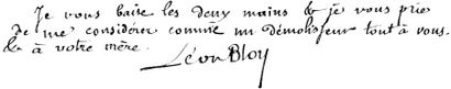 BLOY (Léon) Correspondance de 24 lettres autographes signées à Louise READ (4 au...