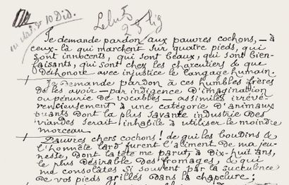 BLOY (Léon) Manuscrit autographe signé en plusieurs endroits de « QUATRE ANS DE CAPTIVITÉ...