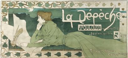 FOACHE La Dépêche du Midi, 1897 Assez bon état, 49,5 x 64,5 cm. Entoilage ancien,...