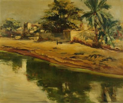 Georges-Hanna SABBAGH (1877-1951) Paysage d'Afrique du Nord, 1937 Huile sur toile,...