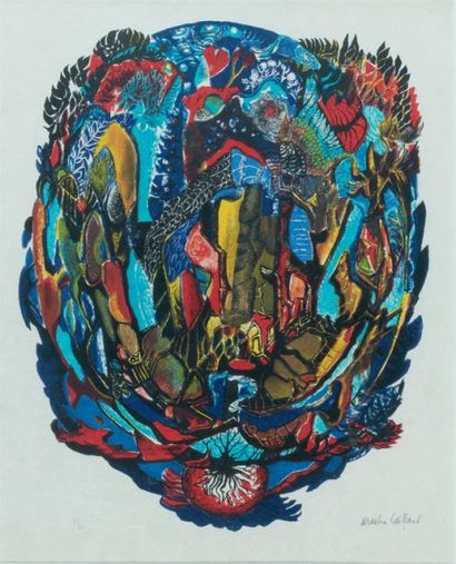 Aristide CAILLAUD (1902-1990) Composition Lithographie en couleurs, 40 x 32 cm, marges...