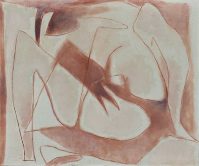 Roger CHASTEL (1897-1981) Nu rose Huile sur toile. 46 x 55 cm