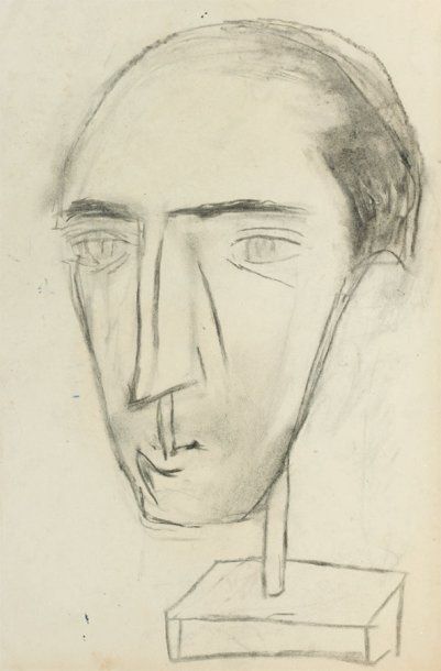 Roger CHASTEL (1897-1981) Études pour le portrait de Jean Lescure, vers 1952 Deux...