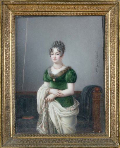 Mademoiselle hue de breval (expose au salon de 1810 à 1822) Portrait d'alexandrine...