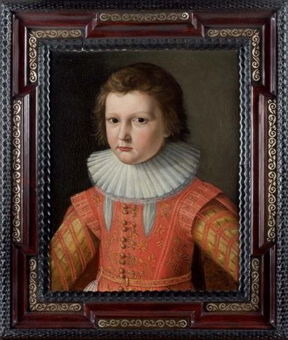 Ecole française du XVIIe siècle Portrait de jeune gentilhomme huile sur toile, rentoilée....