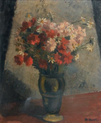 François EBERL (1887-1962) Bouquet de fleurs Huile sur toile, signée en bas à droite....