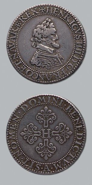 null Henri IV (1589-1610). Piéfort en argent du Franc. 1607. Paris. L. 1060 A Très...